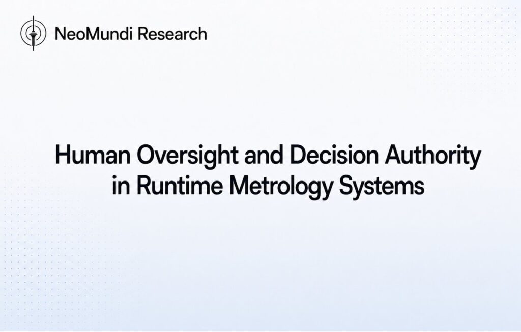 Human Oversight and Decision Authority in Runtime Metrology Systems – AI Governance Reference by NeoMundi Research