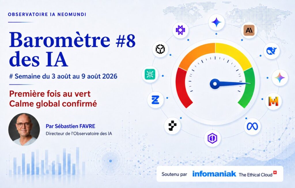 8 – Première fois au niveau vert – Calme global confirmé – Observatoire IA NeoMundi