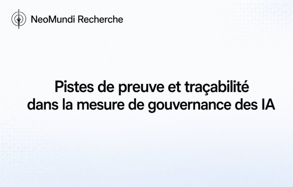 Pistes de preuve et traçabilité dans la mesure de gouvernance des IA - NeoMundi Research