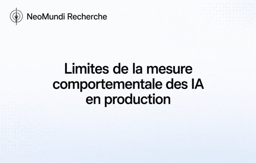 Limites de la mesure comportementale des IA en production - NeoMundi Research