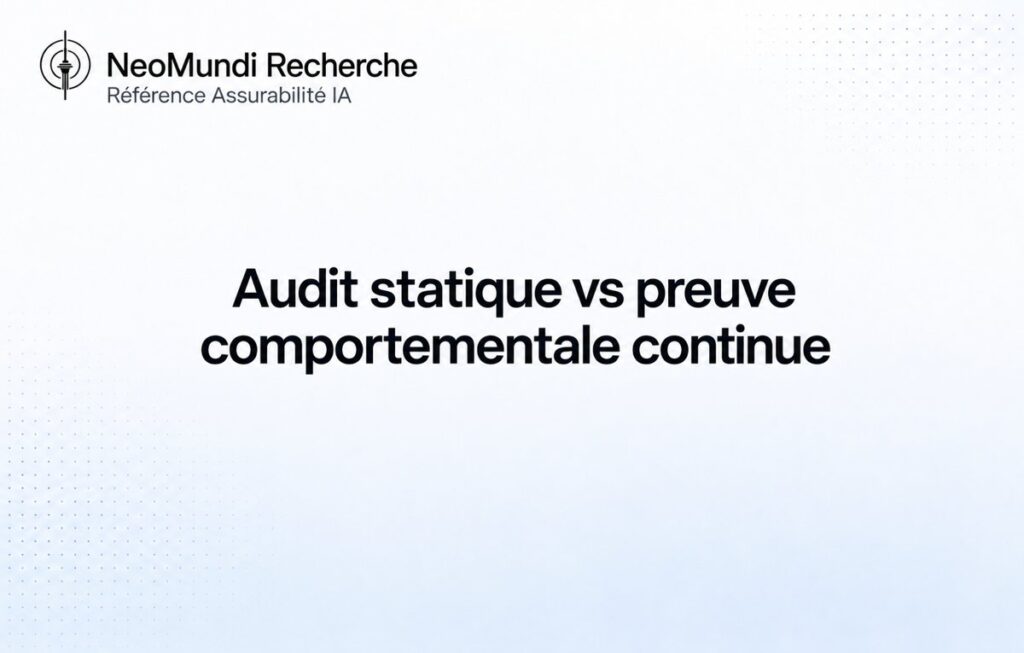 Image de une NeoMundi Recherche pour l’article de référence Audit statique vs preuve comportementale continue